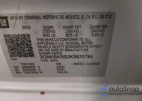 2019 Chevrolet Blazer Premier z USA, uszkodzony, nr VIN 3GNKBKRS2KS670784